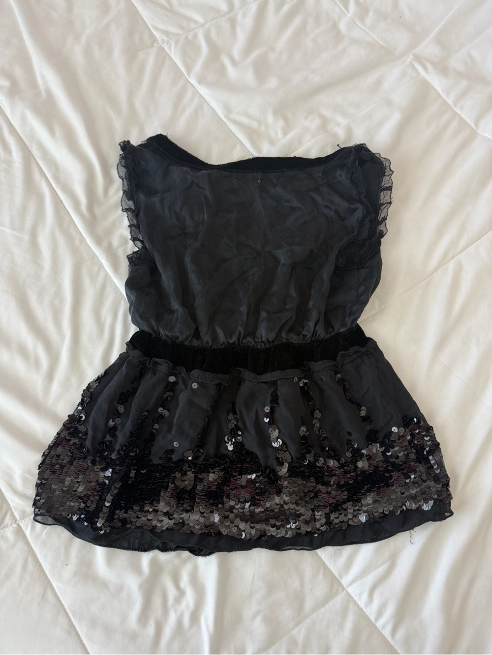 Max Studio Black Lace Ruffle Top - Picture 2 of 4